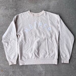 MOTHER cotton crewneck sweatshirt cream made in USA